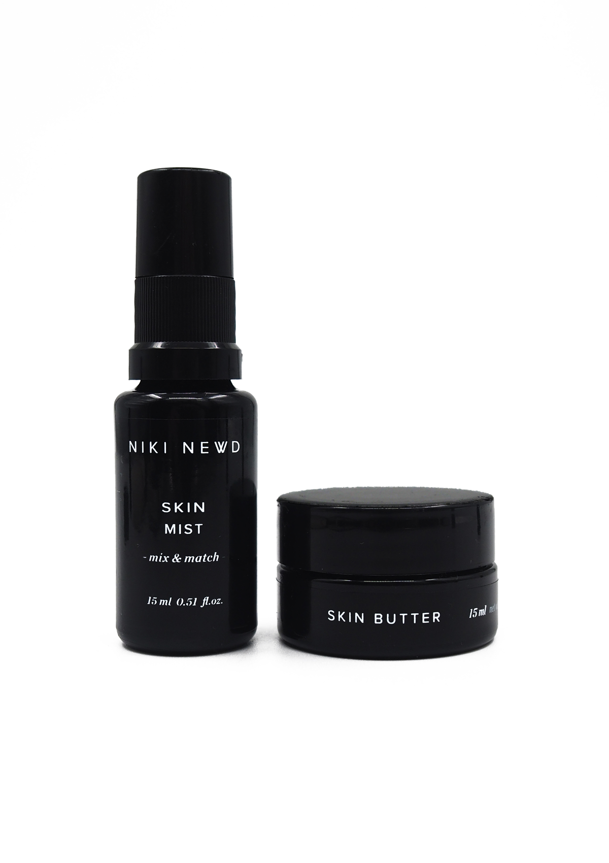 Niki Newd® Skin Butter & Skin Mist — anti age night and day cream set with a hydrating spray toner.